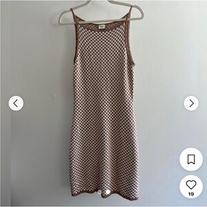 Abercrombie & Fitch Brown and White Checkered Mini Dress